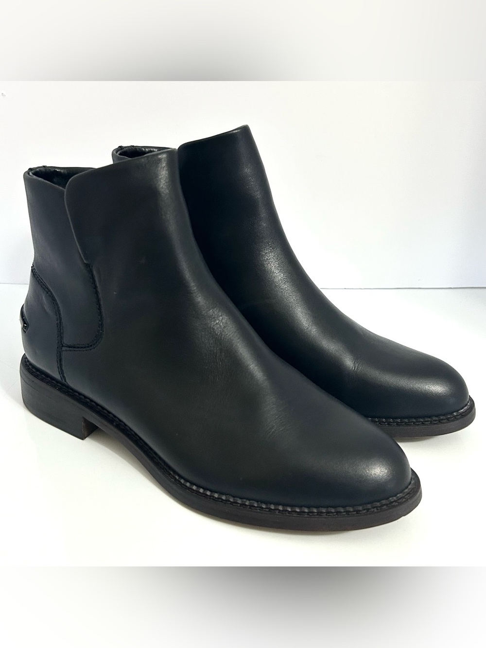 Franco Sarto Black Leather Ankle Booties